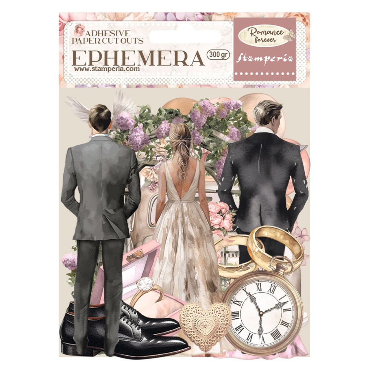 Stamperia Cardstock Ephemera Adhesive Paper Cut Outs-Romance Forever Ceremony Edition